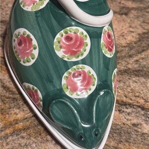 Hand-Painted Ceramic Mouse cheese serving platter whimsical kitchen counter
